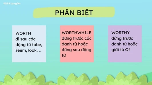 Phân biệt worthy và worthwhile