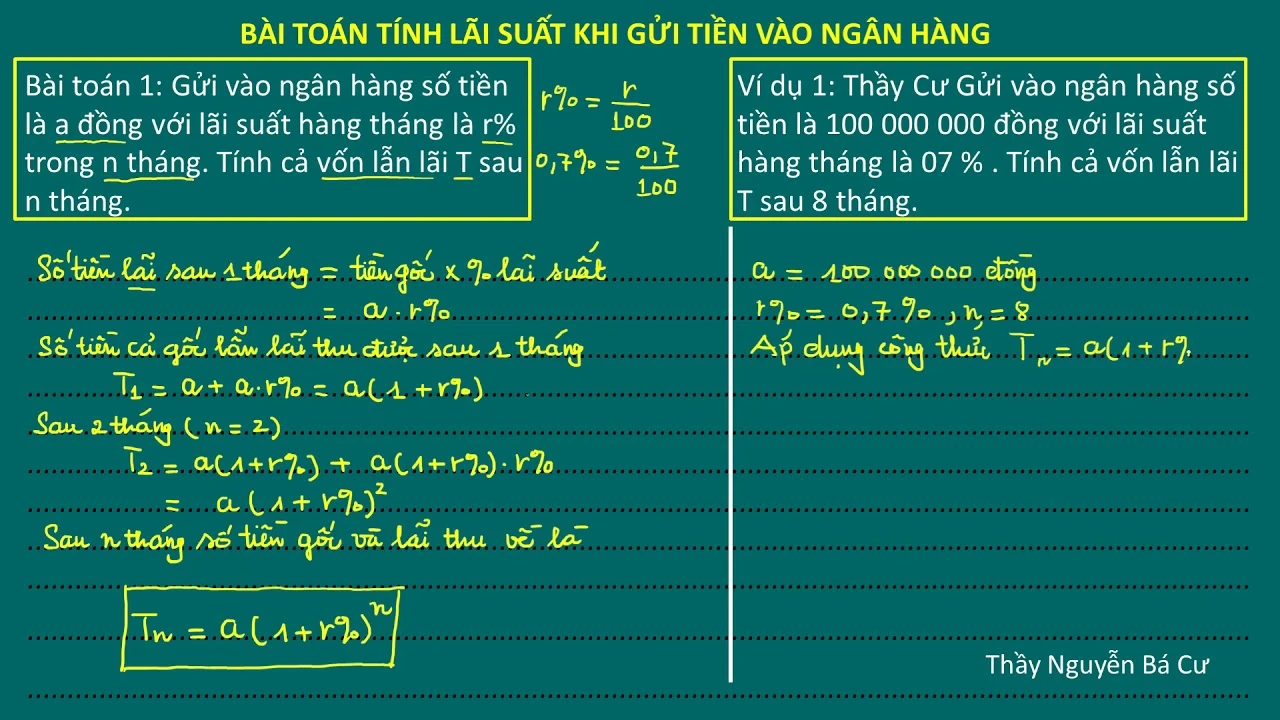 Cách tính lãi suất tiết kiệm