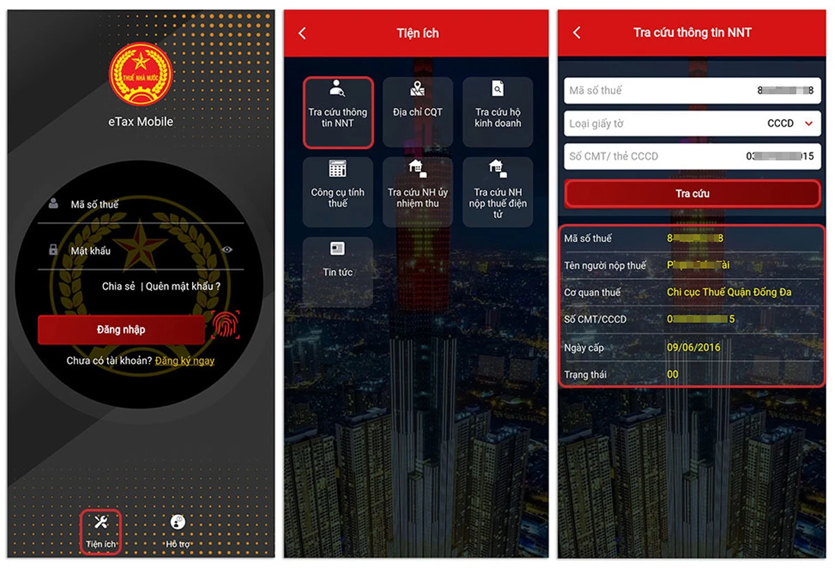 Tra cứu mã số thuế cá nhân qua ứng dụng di động