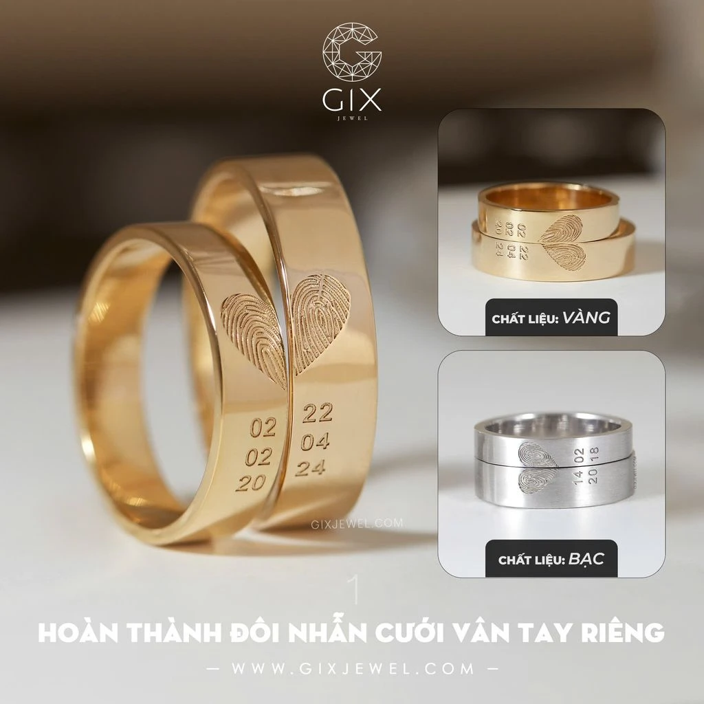 Mẫu nhẫn cưới vàng đính kim cương