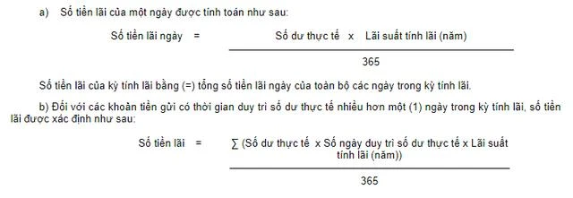 Hình ảnh minh họa các công thức tính lãi suất