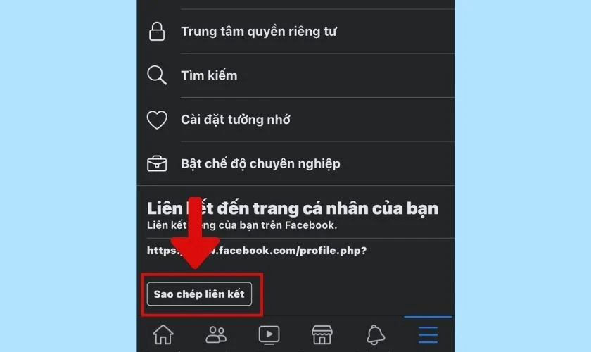 Cách copy link Facebook của bạn bè