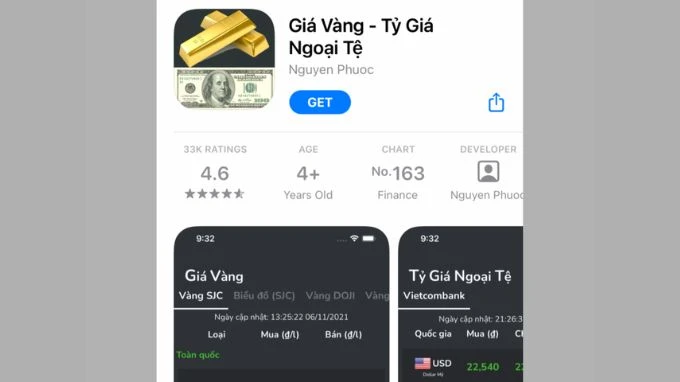 Bảng giá vàng cập nhật