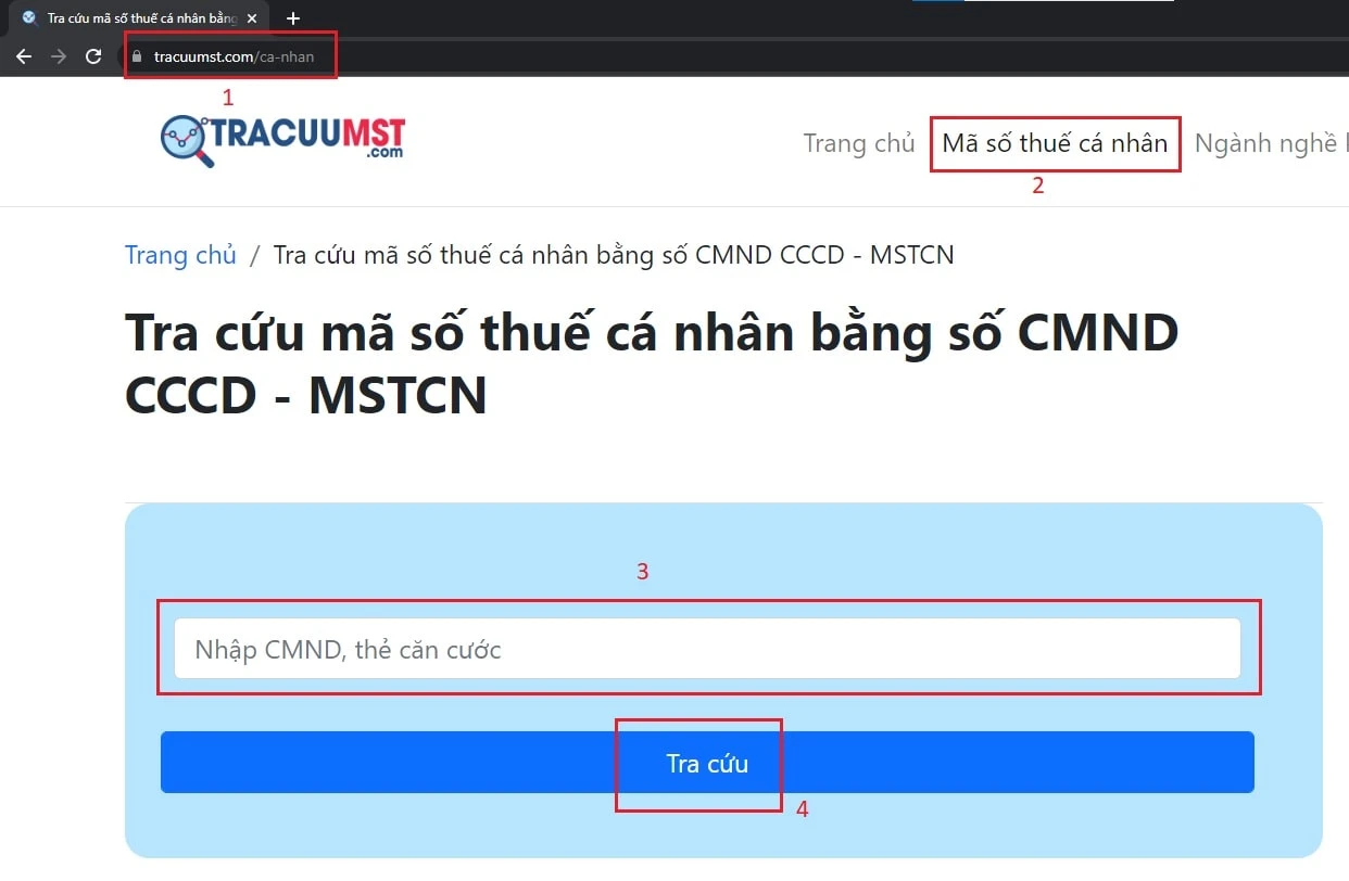 Tra cứu mã số thuế trên trang web Tổng cục Thuế