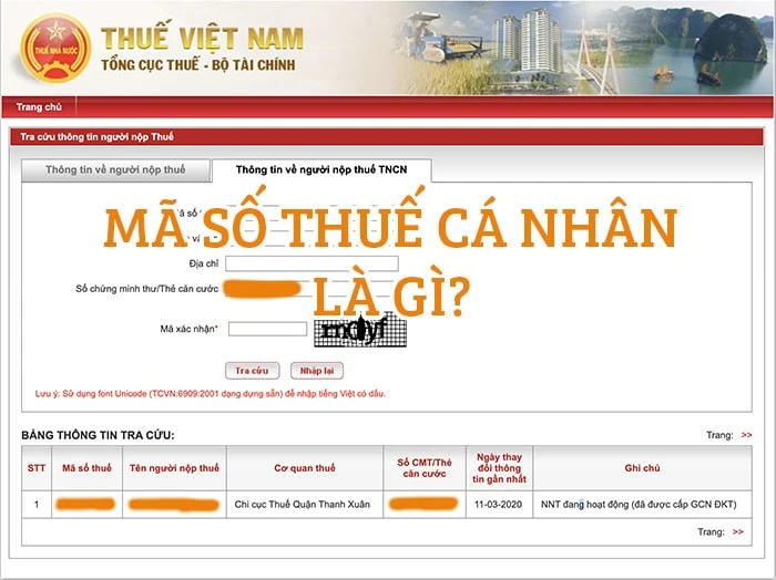 Mã số thuế cá nhân là gì?