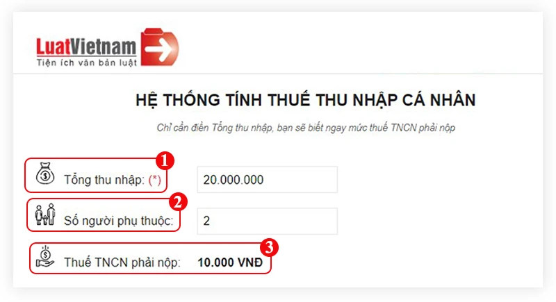 Hướng dẫn tính thuế thu nhập cá nhân online