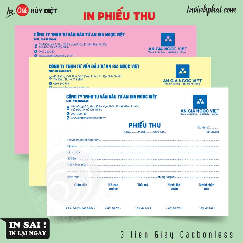 Mẫu phiếu thu
