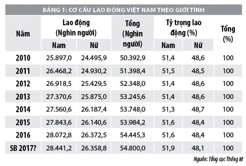 Cơ cấu lao động theo giới tính