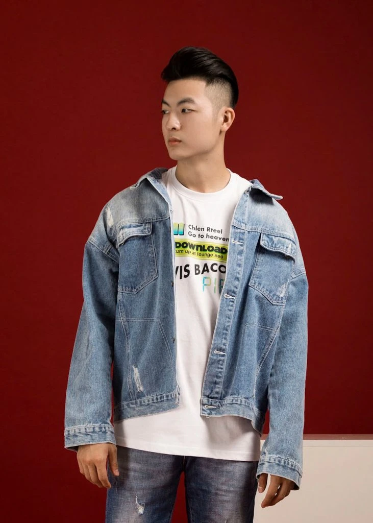 Áo khoác denim xanh