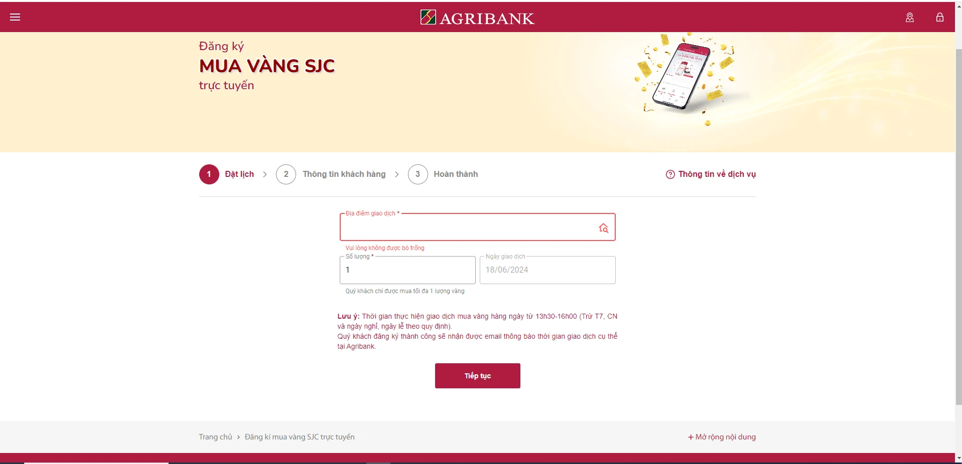 Giao dịch vàng miếng SJC