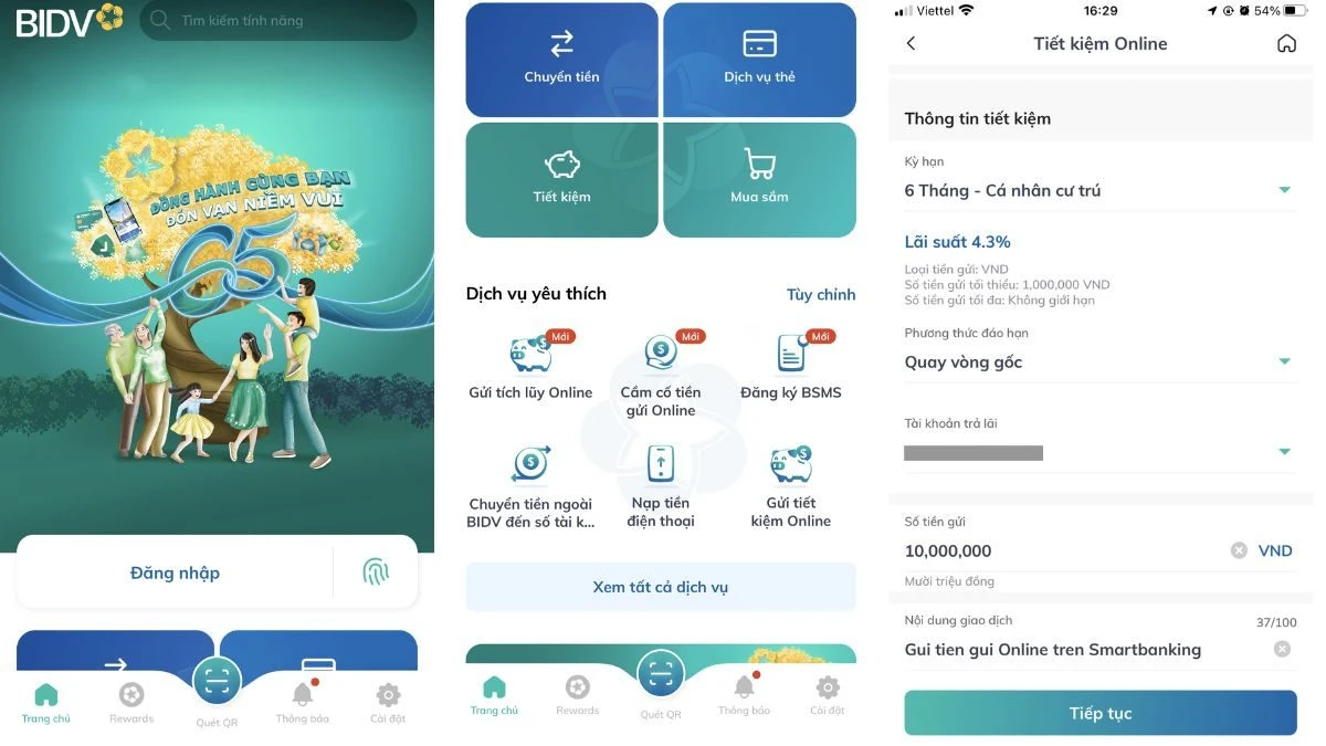 Chọn gửi tiết kiệm online