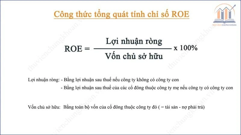 Công thức tính chỉ số ROE trên báo cáo tài chính
