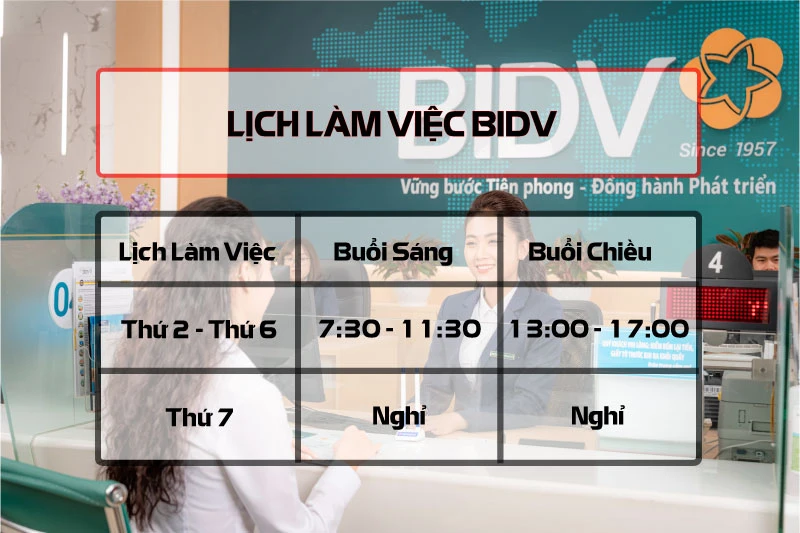 Thời gian làm việc BIDV