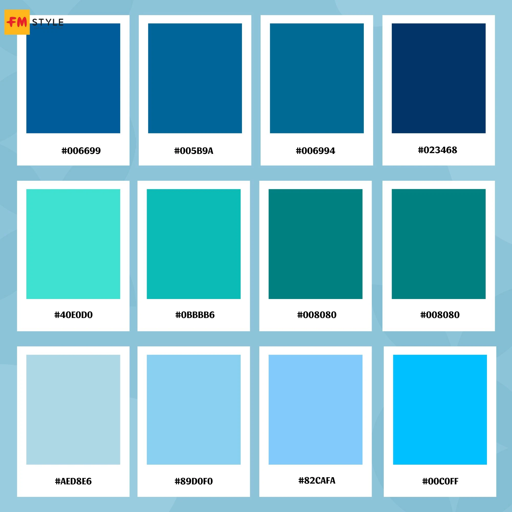 Bảng màu xanh nước biển