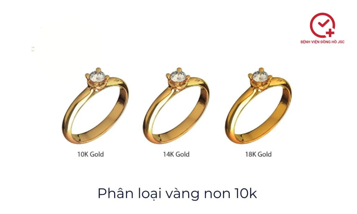 Phân biệt màu sắc giữa vàng 10k và 14k