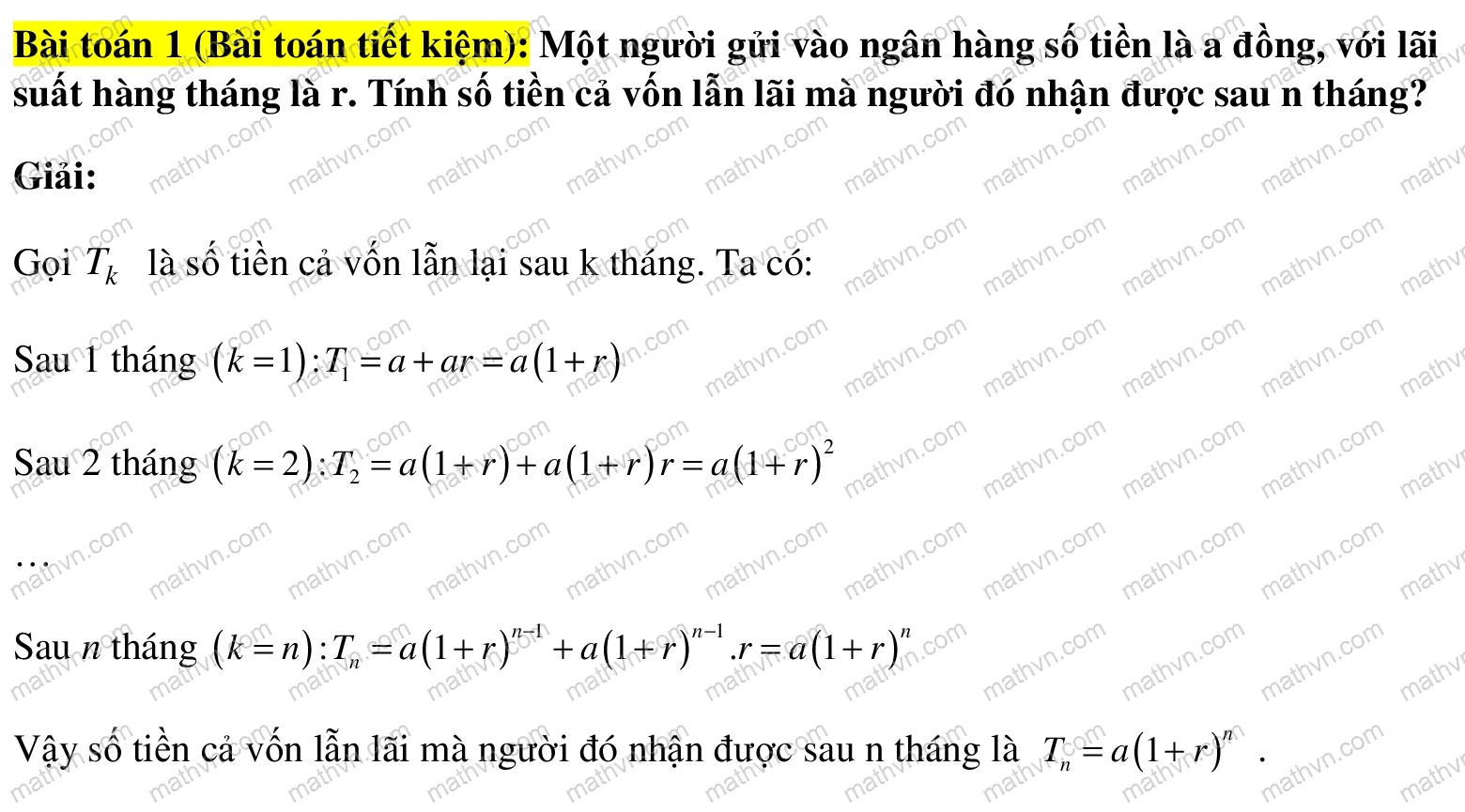 Khái niệm lãi suất