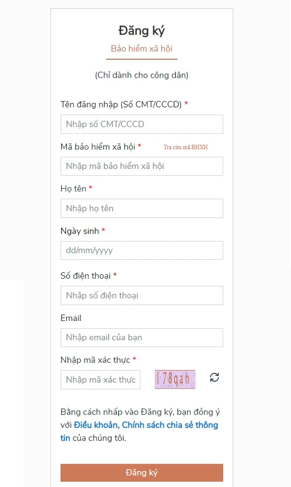 Đăng ký bảo hiểm y tế online