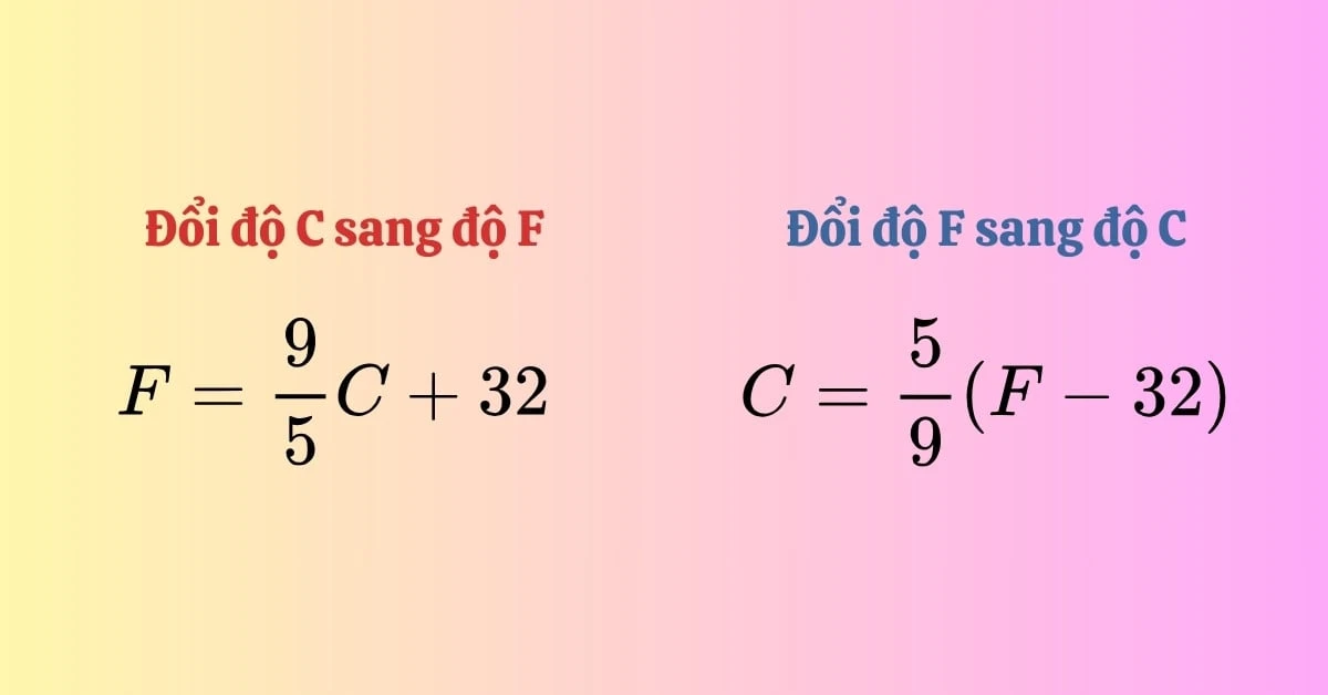 Đổi độ C sang độ F và ngược lại