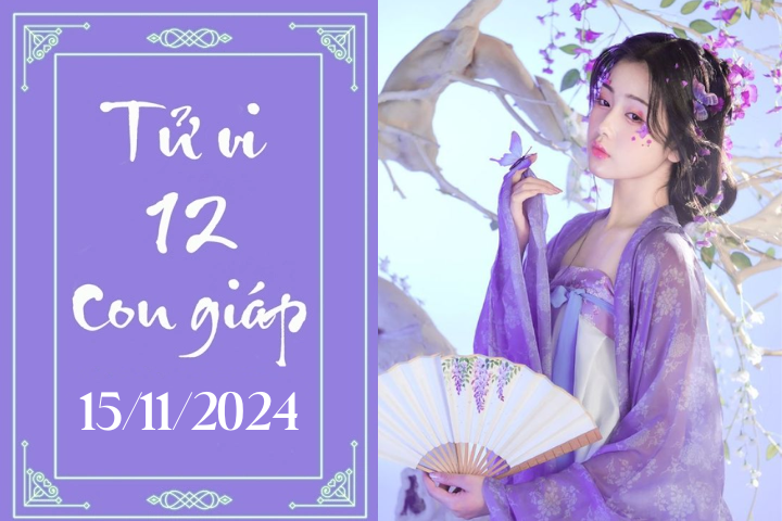 Tử vi 12 con giáp hôm nay ngày 15/11/2024: Tý khó khăn, Tuất ổn định 