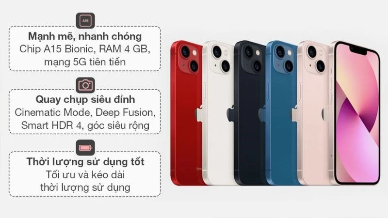 Top 4 điện thoại iPhone 13 màu hồng cực nịnh mắt cho phái nữ