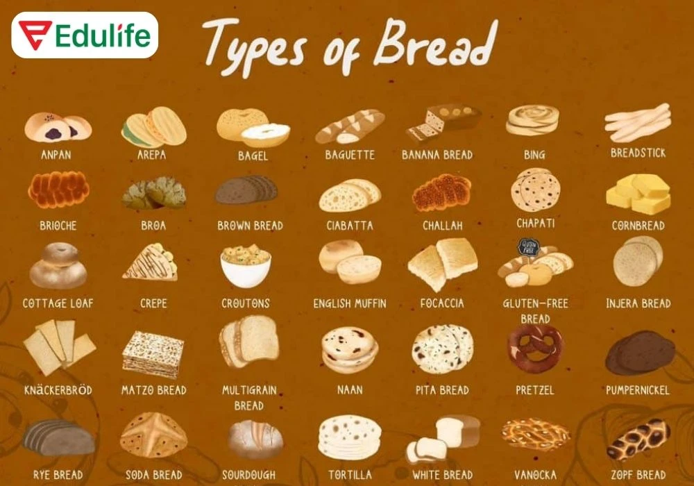 Bánh mì tiếng Anh là gì? Từ vựng các loại bánh mì bánh ngọt tiếng Anh