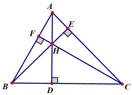 Tính chất trực tâm trong tam giác: Lý thuyết và các dạng bài tập Ôn tập Toán lớp 7