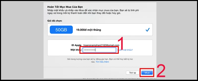 Cách mua thêm dung lượng iCloud cho iPhone, iPad, Macbook