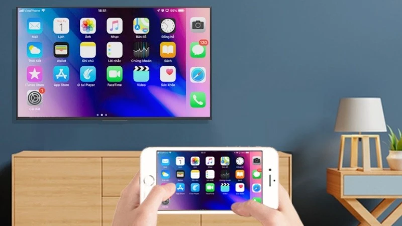 Cách phản chiếu màn hình iPhone lên tivi Samsung chi tiết, đơn giản - Thegioididong.com