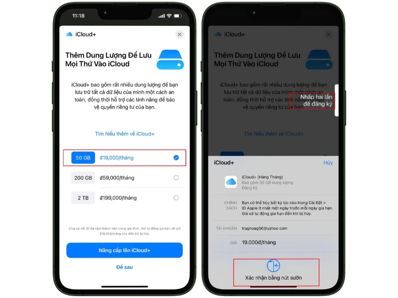 Cách mua thêm dung lượng iCloud cho iPhone, iPad, Macbook