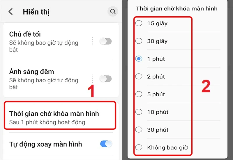 Cách cài đặt thời gian tắt màn hình điện thoại Android đầy đủ nhất - Thegioididong.com