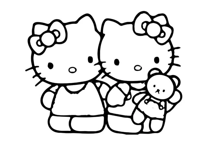 Bộ 40+ mẫu tranh tô màu Hello Kitty dành tặng bé yêu