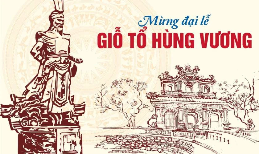 Gợi ý các mẫu poster, tranh vẽ Giỗ Tổ Hùng Vương đẹp, ý nghĩa