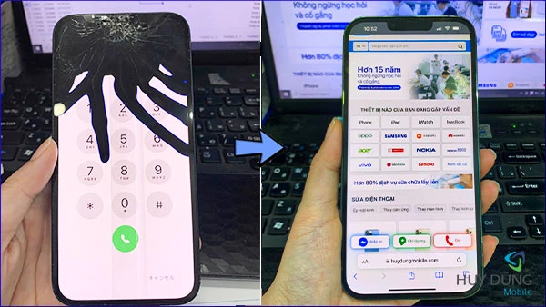 Sửa chảy mực màn hình iPhone 12 Pro Max