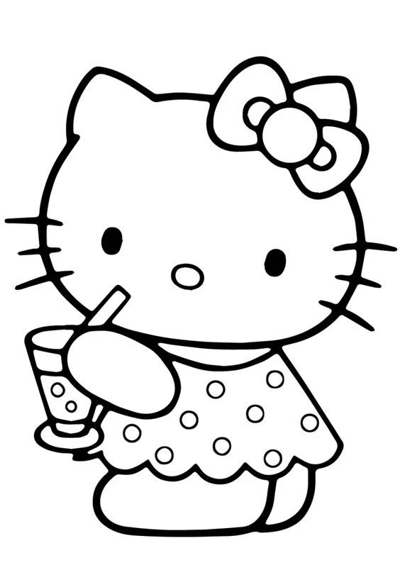 Bộ 40+ mẫu tranh tô màu Hello Kitty dành tặng bé yêu