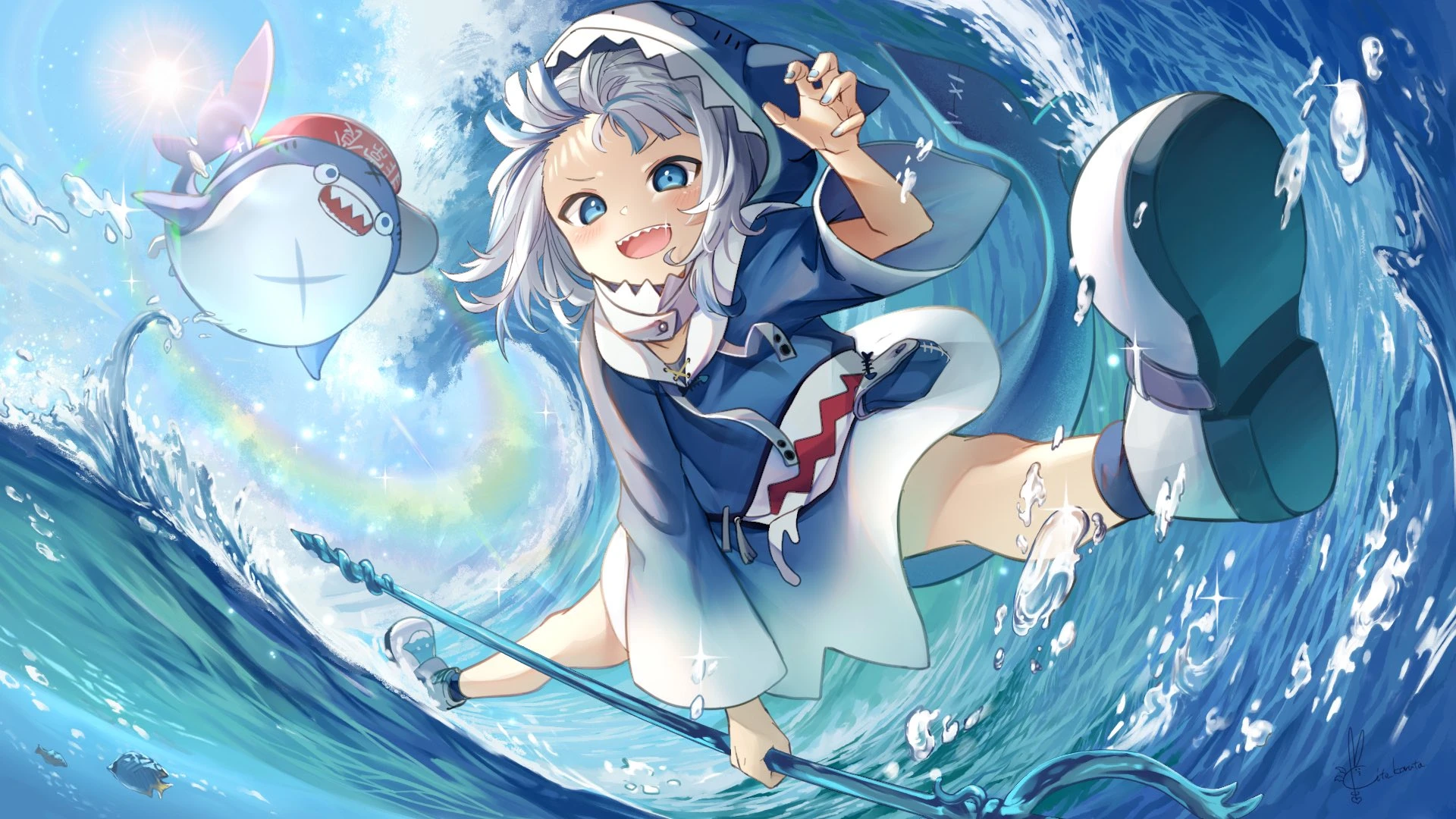 Vì ai cũng cần desktop ấn tượng, mời anh em tải bộ hình nền Gawr Gura siêu dễ thương