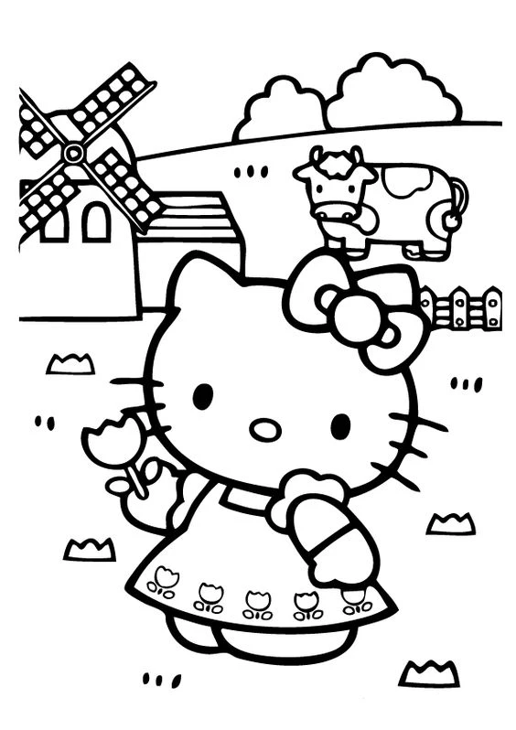 Bộ 40+ mẫu tranh tô màu Hello Kitty dành tặng bé yêu