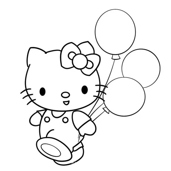 Bộ 40+ mẫu tranh tô màu Hello Kitty dành tặng bé yêu