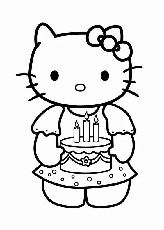 Bộ 40+ mẫu tranh tô màu Hello Kitty dành tặng bé yêu