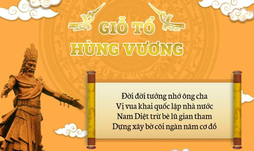 Gợi ý các mẫu poster, tranh vẽ Giỗ Tổ Hùng Vương đẹp, ý nghĩa