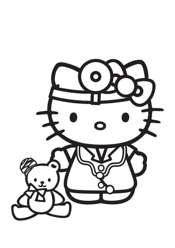 Bộ 40+ mẫu tranh tô màu Hello Kitty dành tặng bé yêu