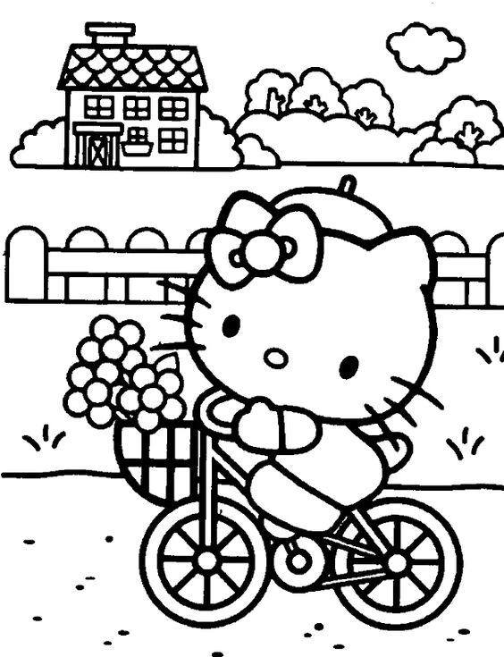 Bộ 40+ mẫu tranh tô màu Hello Kitty dành tặng bé yêu