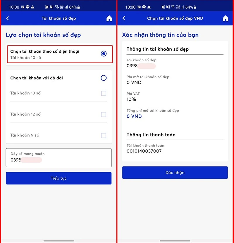 Cách mở số tài khoản ngân hàng trùng với số điện thoại - MB Bank