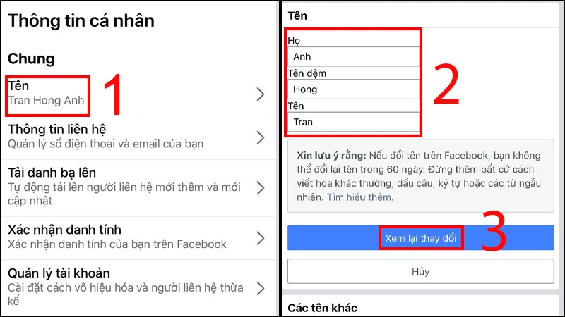 Hướng dẫn cách đổi tên Facebook trên điện thoại, máy tính mới nhất - Thegioididong.com