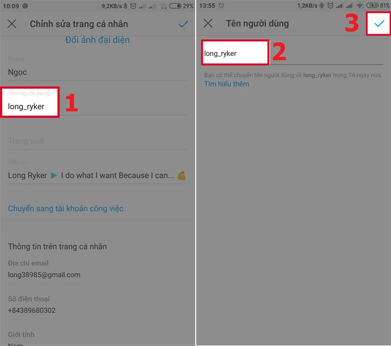 Cách đổi tên, số điện thoại, địa chỉ email trên Instagram đơn giản nhất