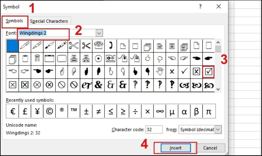 Cách đánh dấu tích trong Excel cực kỳ đơn giản, nhanh chóng