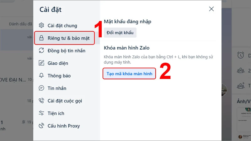 Cách cài đặt mật khẩu Zalo trên điện thoại, máy tính bảo mật tin nhắn - Thegioididong.com