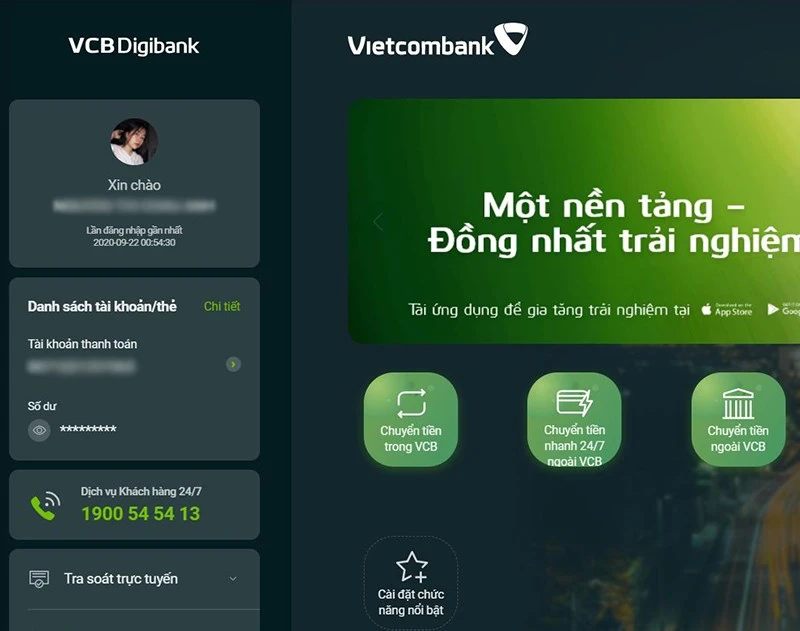 2 cách chuyển khoản Vietcombank online trên điện thoại, máy tính, PC đơn giản