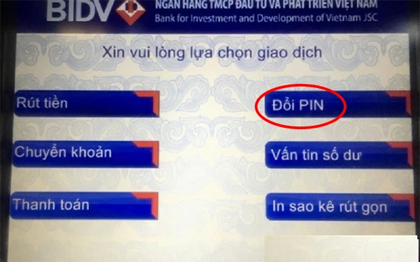 Hướng dẫn đổi mã PIN BIDV rất đơn giản