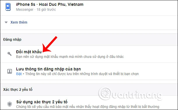 Hướng dẫn đổi mật khẩu Facebook trên máy tính