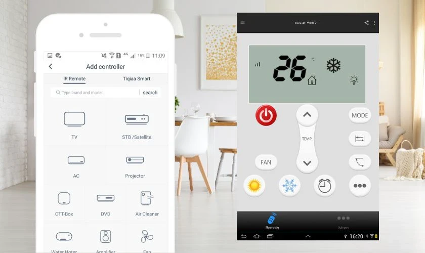 Cách điều khiển điều hòa bằng điện thoại Android, iOS